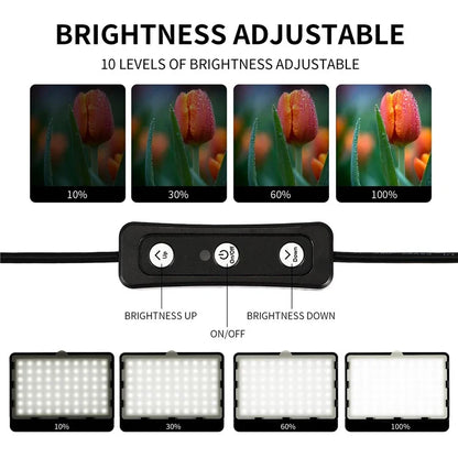 2Pcs / Set Live Broadcast LED Fill Light with Floor Stand and 9 Color Filters
