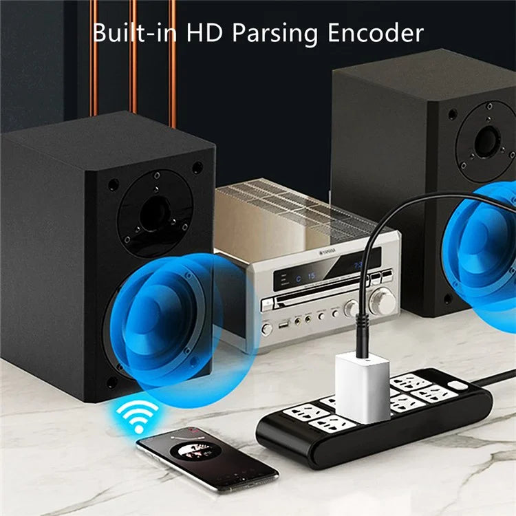 Bluetooth 5.0 Audio Adapter Transmitter Receiver US Plug 3.5mm AUX Adapter