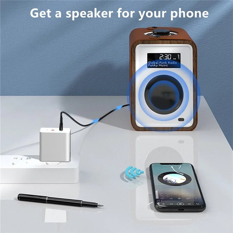 Bluetooth 5.0 Audio Adapter Transmitter Receiver US Plug 3.5mm AUX Adapter