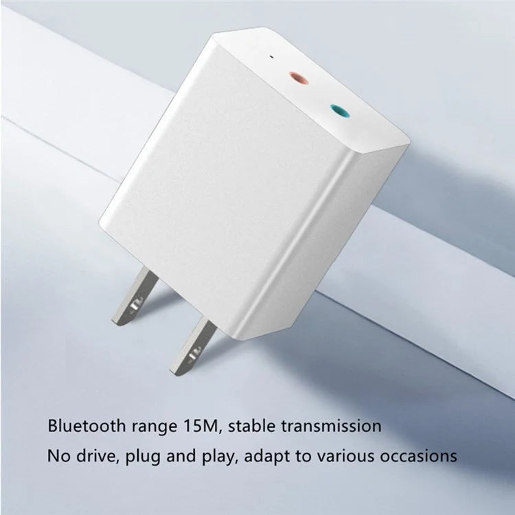 Bluetooth 5.0 Audio Adapter Transmitter Receiver US Plug 3.5mm AUX Adapter