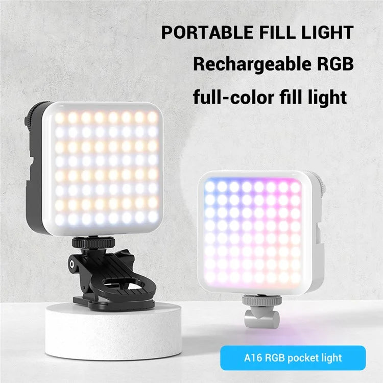 A16 Magnetic RGB Photography Lamp Portable Skin Beauty Live Streaming LED Fill Light for Camera Phone