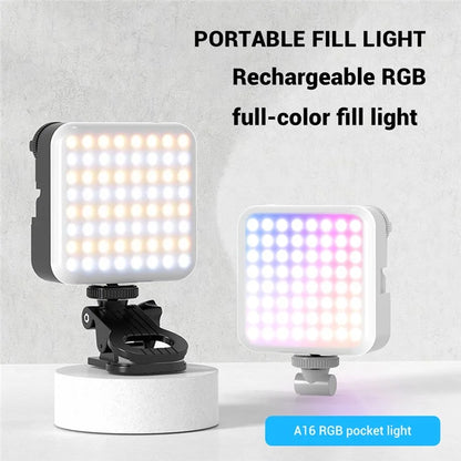 A16 Magnetic RGB Photography Lamp Portable Skin Beauty Live Streaming LED Fill Light for Camera Phone
