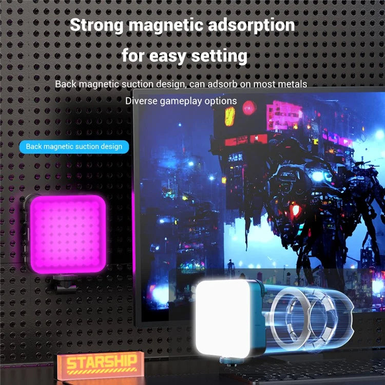 A16 Magnetic RGB Photography Lamp Portable Skin Beauty Live Streaming LED Fill Light for Camera Phone