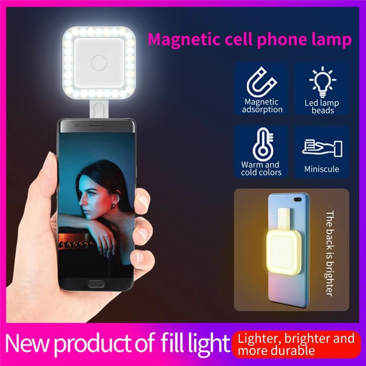 V18 Magnetic Phone Selfie Lamp Portable Skin Beauty Live Streaming LED Fill Light
