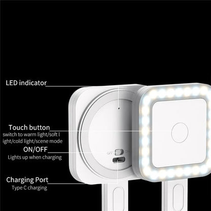 V18 Magnetic Phone Selfie Lamp Portable Skin Beauty Live Streaming LED Fill Light