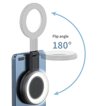 V19 Portable Magnetic Phone Selfie Lamp Round Skin Beauty Live Streaming LED Fill Light