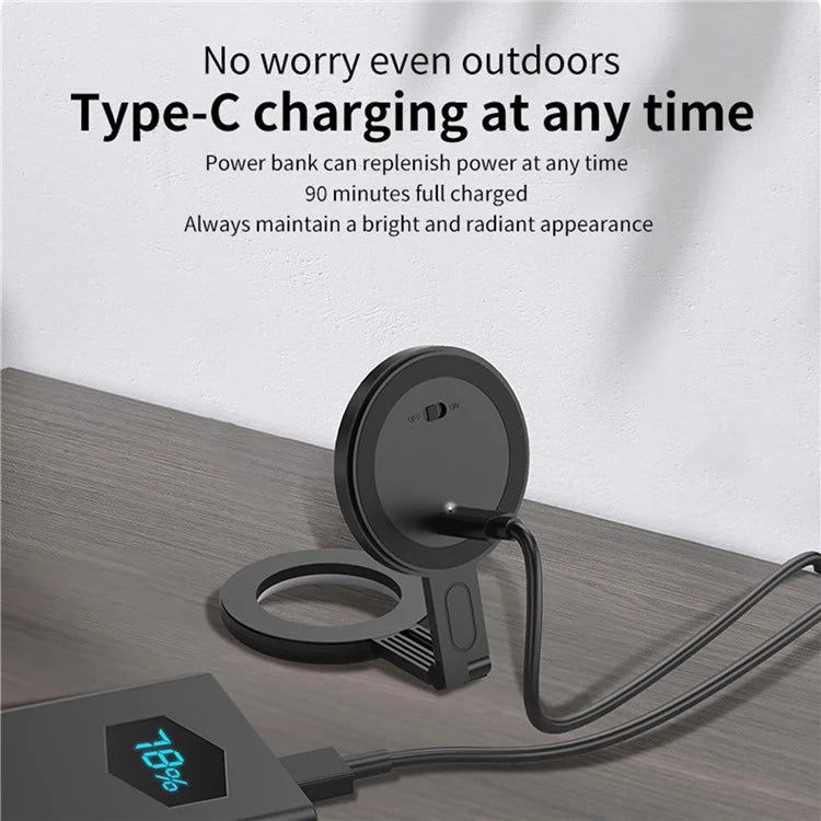 V19 Portable Magnetic Phone Selfie Lamp Round Skin Beauty Live Streaming LED Fill Light