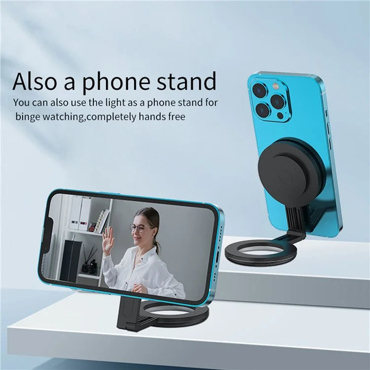 V19 Portable Magnetic Phone Selfie Lamp Round Skin Beauty Live Streaming LED Fill Light