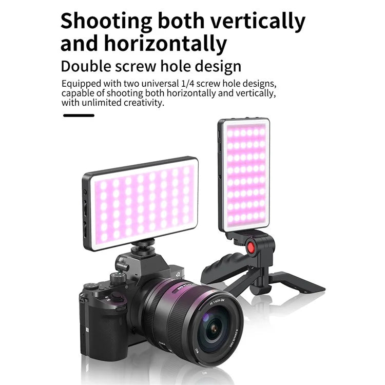C02A Portable Mini Camera RGB Fill Light Live Streaming Photography LED Fill Light