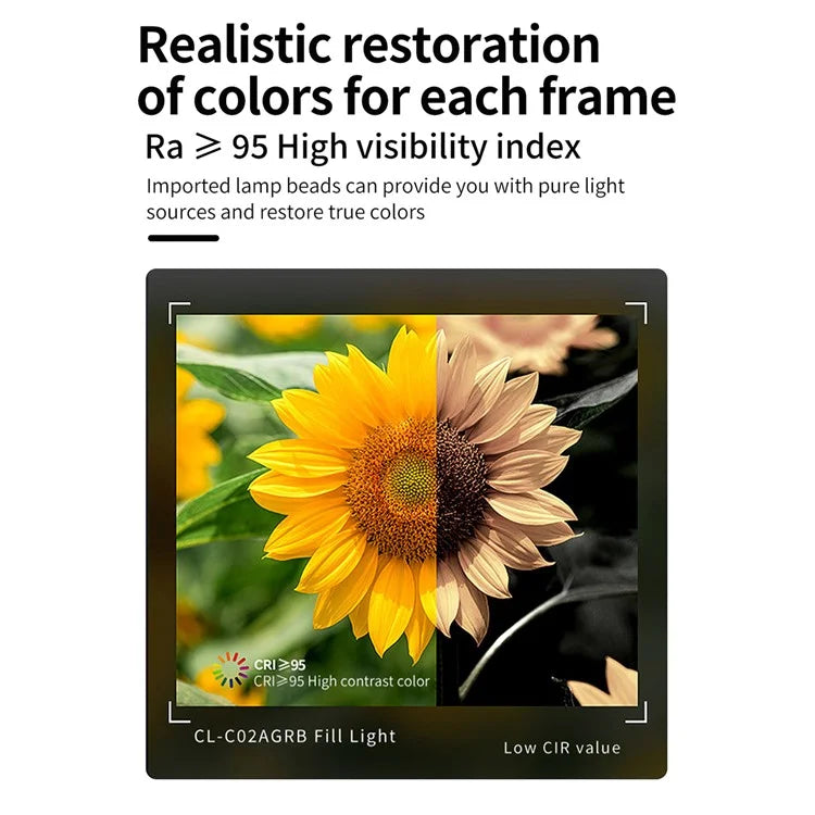 C02A Portable Mini Camera RGB Fill Light Live Streaming Photography LED Fill Light