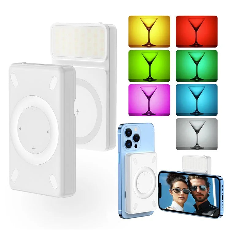 V17 Magnetic Phone Photography Lamp Wireless Charger Rechargeable Live Streaming RGB LED Fill Light