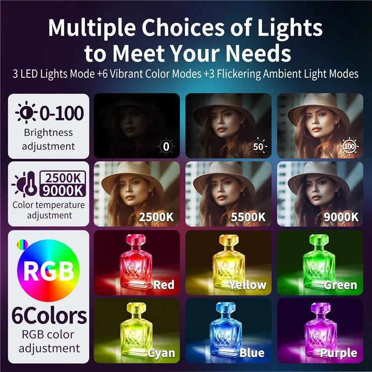 V17 Magnetic Phone Photography Lamp Wireless Charger Rechargeable Live Streaming RGB LED Fill Light