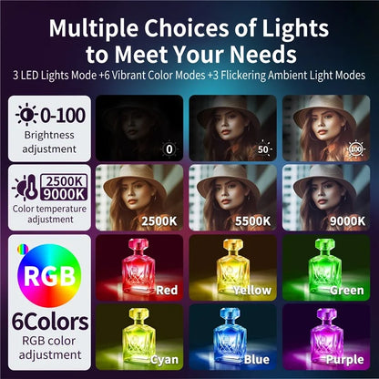 V17 Magnetic Phone Photography Lamp Wireless Charger Rechargeable Live Streaming RGB LED Fill Light