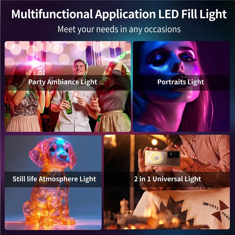 V17 Magnetic Phone Photography Lamp Wireless Charger Rechargeable Live Streaming RGB LED Fill Light