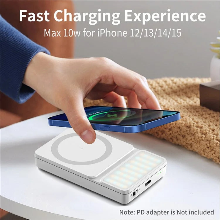 V17 Magnetic Phone Photography Lamp Wireless Charger Rechargeable Live Streaming RGB LED Fill Light