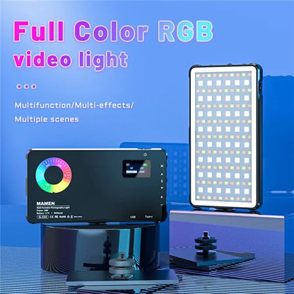 C02 Full Color RGB Video Light 24 Effects Dimmable Pocket Fill Lamp for Live Broadcast