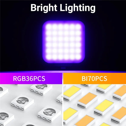 D02 Mini LED Fill Light for Live Broadcast Magnetic Adsorption Pocket RGB Video Lamp