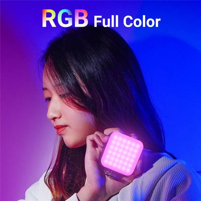 D02 Mini LED Fill Light for Live Broadcast Magnetic Adsorption Pocket RGB Video Lamp