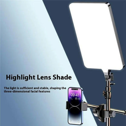 12 inch LED Video Light 2700-6500K Fill Light with Tripod Stand, Phone Holder 240 LED Panel Light