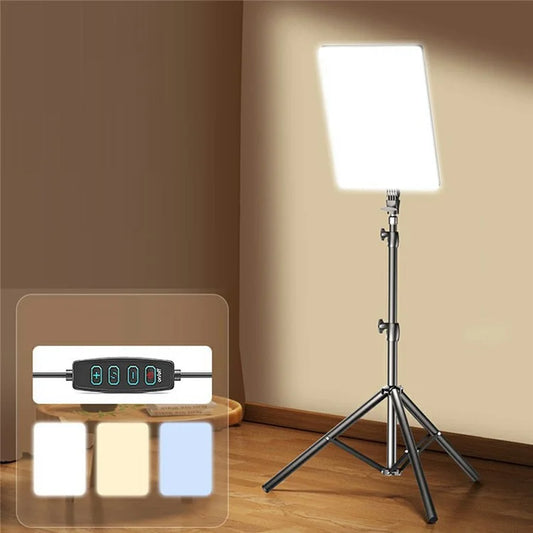 12 inch LED Video Light with Tripod Stand 2700-6500K Photography Studio Lighting for Video Film Recording