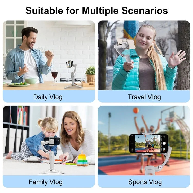 M1 3-Axis Smartphone Holder Gimbal Stabilizer Auto Face Tracking Selfie Stick