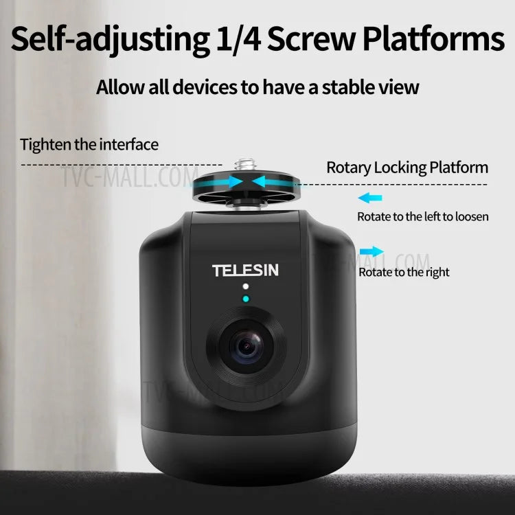 TELESIN TE-GPYT-001 360 Degree Smart Tracking Pan Tilt Sports Camera Phone Holder Base AI Face Recognition Mount