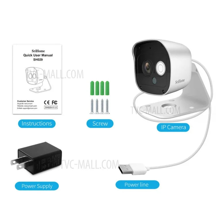 SRIHOME SH029 3MP WiFi IP Camera 1296P Indoor 3X Digital Zoom Night Color Wireless H.264 P2P Security CCTV Camera