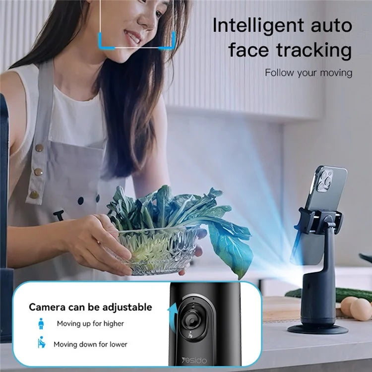 YESIDO SF15 Intelligent 360 Degree Gimbal Camera Face Tracking Gimbal Stabilizer with Phone Clip