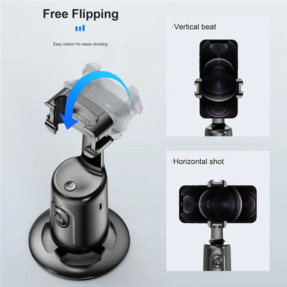 P01 pro 360-Degree Intelligent Tracking Gimbal Camera with Cold Shoe Portable Gimbal Stabilizer