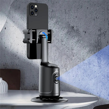P01 pro 360-Degree Intelligent Tracking Gimbal Camera with Cold Shoe Portable Gimbal Stabilizer