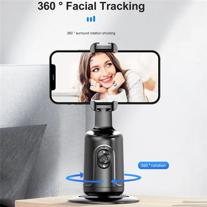 P01 pro 360-Degree Intelligent Tracking Gimbal Camera with Cold Shoe Portable Gimbal Stabilizer