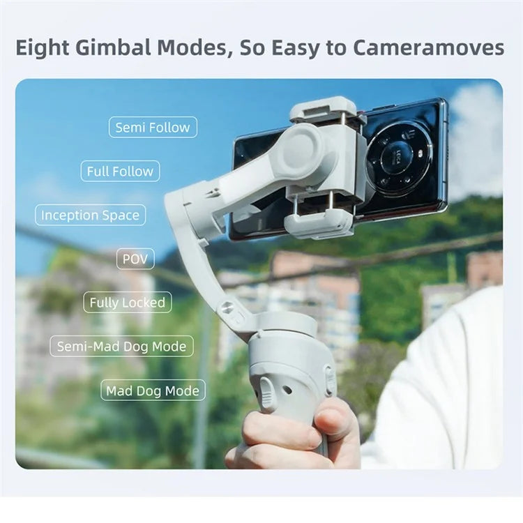 M01 Handheld Gimbal Stabilizer Anti-Shake 3-Axis Cell Phone Stabilizer with Fill Light, Face Follow Photography for Live Streaming