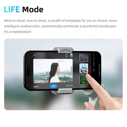 M01 Handheld Gimbal Stabilizer Anti-Shake 3-Axis Cell Phone Stabilizer with Fill Light, Face Follow Photography for Live Streaming