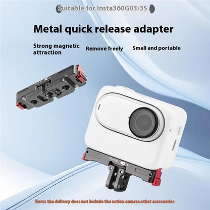 FLYMILE Camera Mount Adapter for Insta360 GO3 / GO3S Magnetic Quick Release Bracket Camera Accessories
