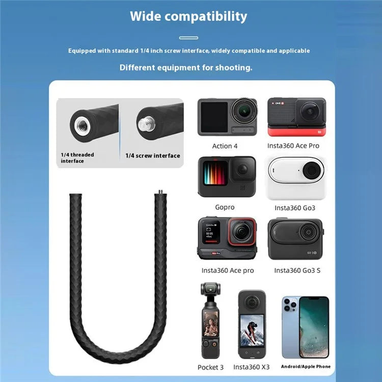 FLYMILE Flexible Octopus Mount for DJI Osmo Pocket 3 / Insta360 GO 3S / X3 / Ace Pro Adjustable Stand
