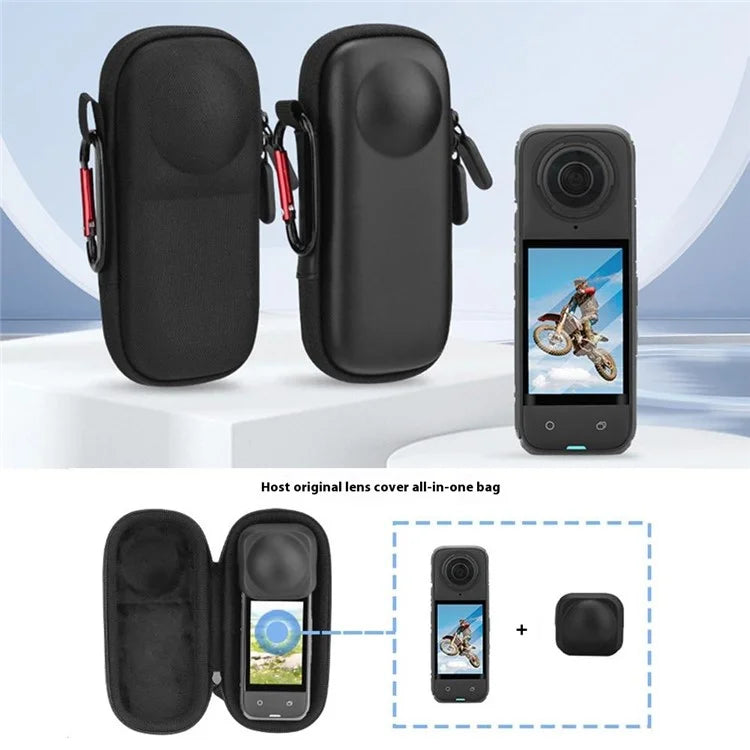 BRDRC For Insta360 X4 Action Camera Drop-Proof Storage Case Portable Protective Bag, Support Lens Cover