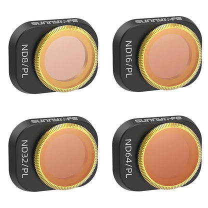 SUNNYLIFE N4P-FI728 For DJI Mini 4 Pro 4Pcs / Set Adjustable ND8 / PL+ND16 / PL+ND32 / PL+ND64 / PL Optical Glass Lens Filters