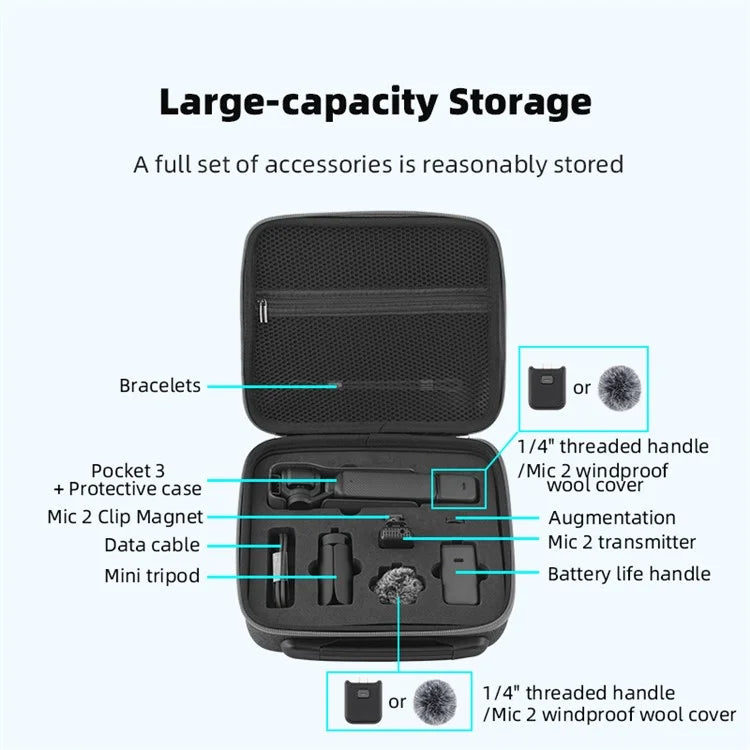 BRDRC Carrying Case for DJI Osmo Pocket 3 Spill Resistant Pocket Camera Portable Storage Bag