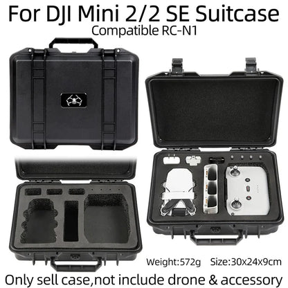 For DJI Mini 2 SE / Mini 2 Waterproof Suitcase Anti-explosion Storage Box Compatible with RC-N1 Remote Controller