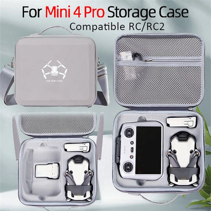 For DJI Mini 4 Pro Drone RC / RC2 Controller EVA Shockproof Carrying Case Crossbody Bag