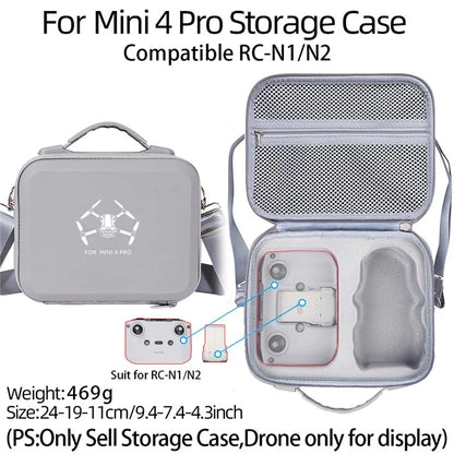 For DJI Mini 4 Pro EVA Shockproof Carrying Case Drone RC-N1 / N2 Controller Crossbody Bag