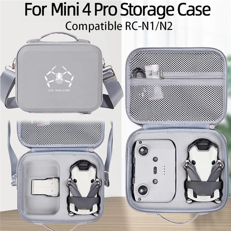 For DJI Mini 4 Pro EVA Shockproof Carrying Case Drone RC-N1 / N2 Controller Crossbody Bag