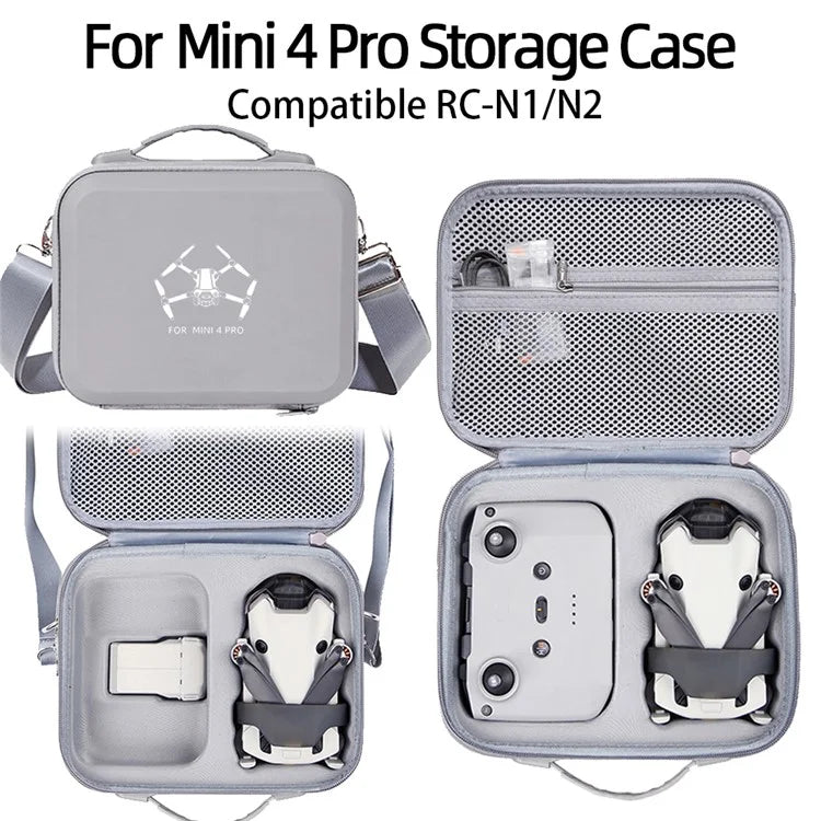 For DJI Mini 4 Pro EVA Shockproof Carrying Case Drone RC-N1 / N2 Controller Crossbody Bag