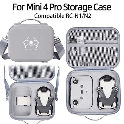 For DJI Mini 4 Pro EVA Shockproof Carrying Case Drone RC-N1 / N2 Controller Crossbody Bag