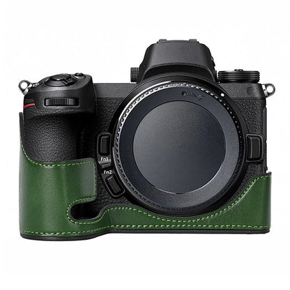 For Nikon Z 6 / Z 6II Textured Leather Camera Bag Bottom Case Easy to Replace Battery