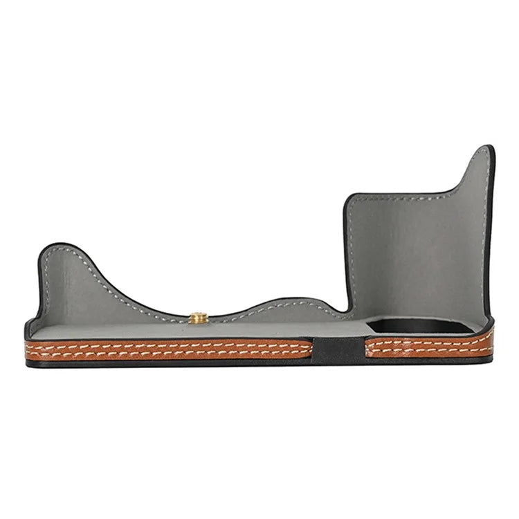 For Panasonic Lumix S5 / S5 II Leather Camera Half Cover Bottom Case with Battery Opening