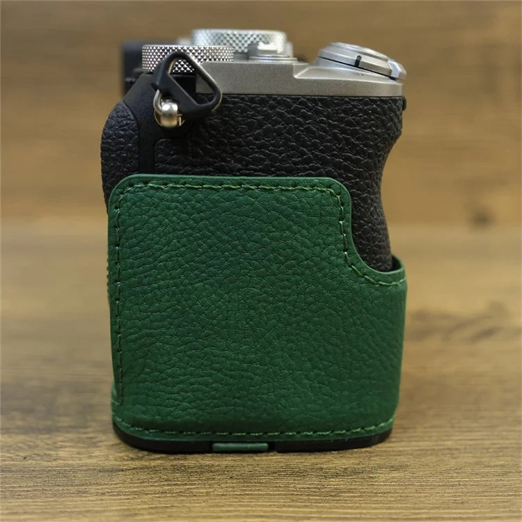 For Sony A7C II / A7CR Camera Bottom Case Retro PU Leather Half Body Cover with Battery Opening