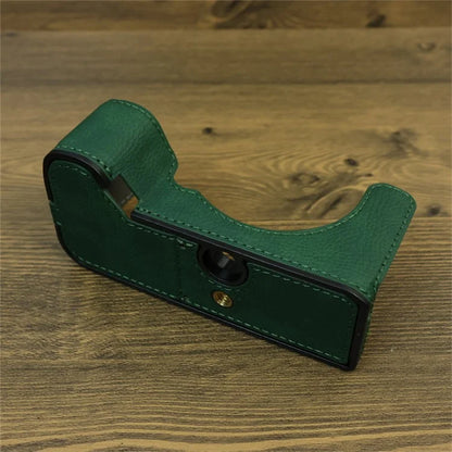For Sony A7C II / A7CR Camera Bottom Case Retro PU Leather Half Body Cover with Battery Opening