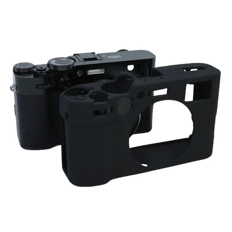 For Fujifilm X100VI Soft Silicone Case Litchi Texture Camera Protective Sleeve