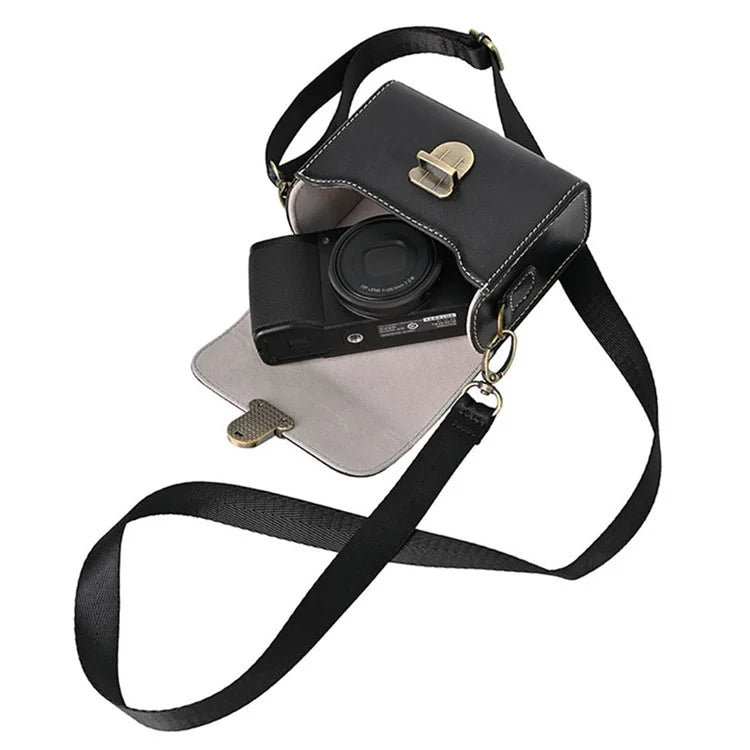Carrying Case for Canon / Ricoh / Sony Camera Universal PU Leather Shoulder Bag